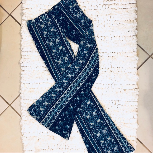 Mossimo Supply Co. Pants - Boho Hippy Floral Blue Flare Pants